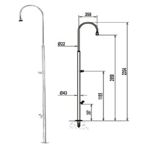 Zuhany, lábmosóval